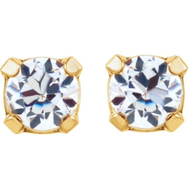 14K Gold-Plated 14K Imitation Cubic Zirconia Inverness® Piercing Stud Earrings