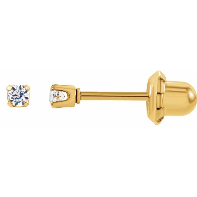 14K Gold-Plated 14K Imitation Cubic Zirconia Inverness® Piercing Stud Earrings