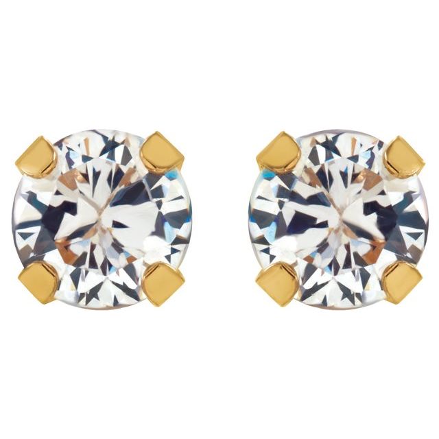 14K Imitation Cubic Zirconia Inverness® Piercing Stud Earrings