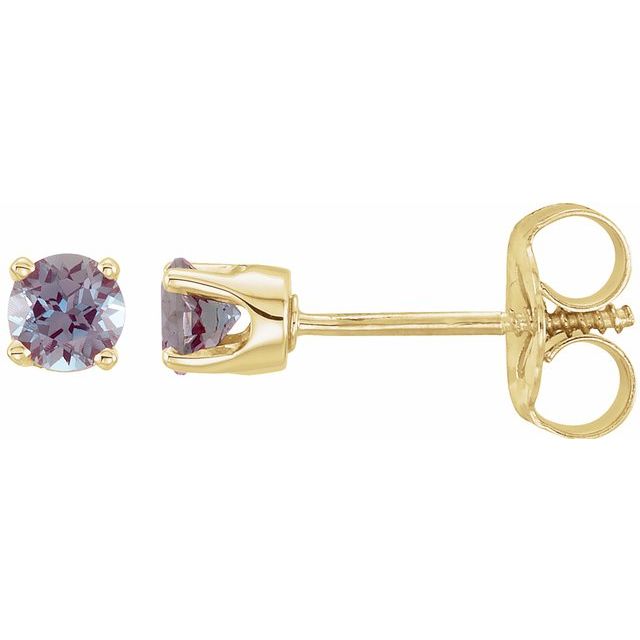 14K Lab-Grown Alexandrite Youth Earrings