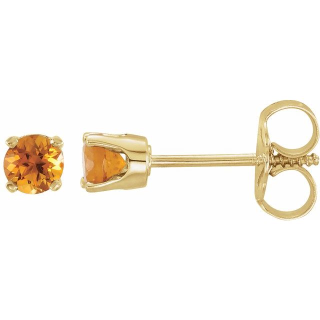 14K Imitation Citrine Youth Earrings