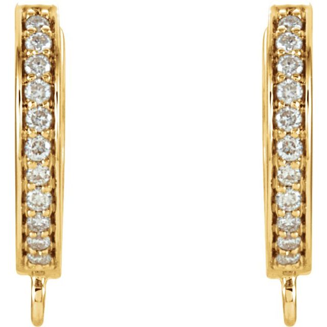 14K 1/10 CTW Natural Diamond Hoop Earring Top