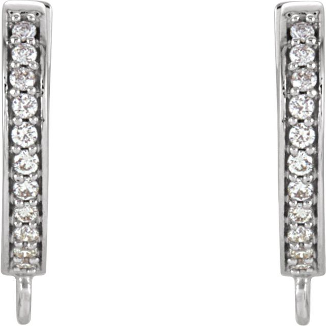 1/10 CTW Natural Diamond Hoop Earring Top