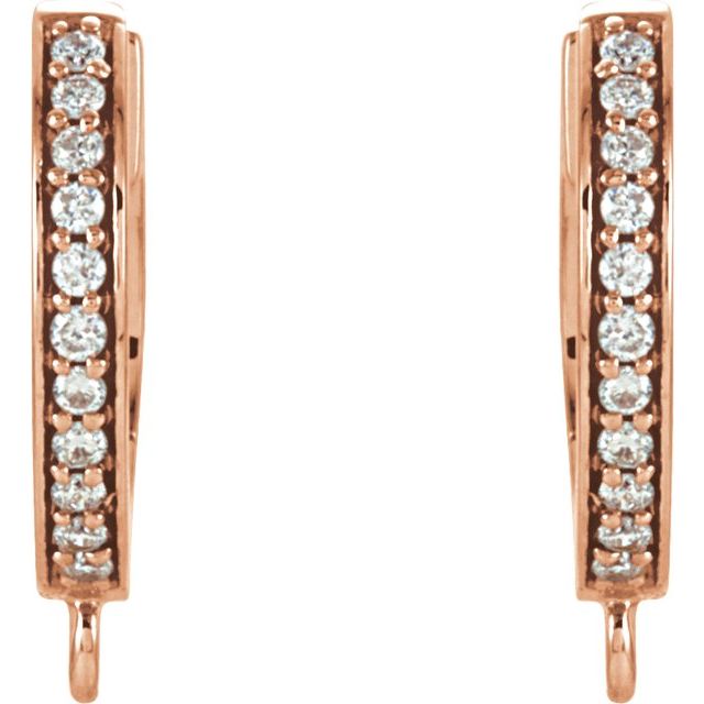 14K 1/10 CTW Natural Diamond Hoop Earring Top