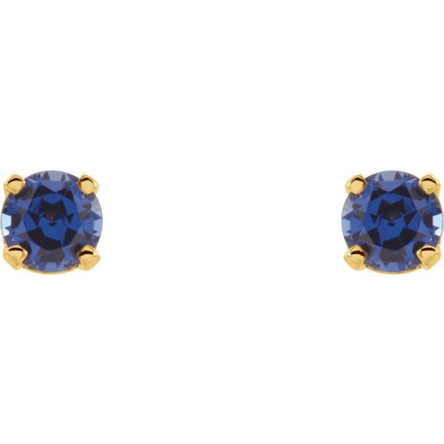 14K Natural Blue Sapphire Youth Earrings