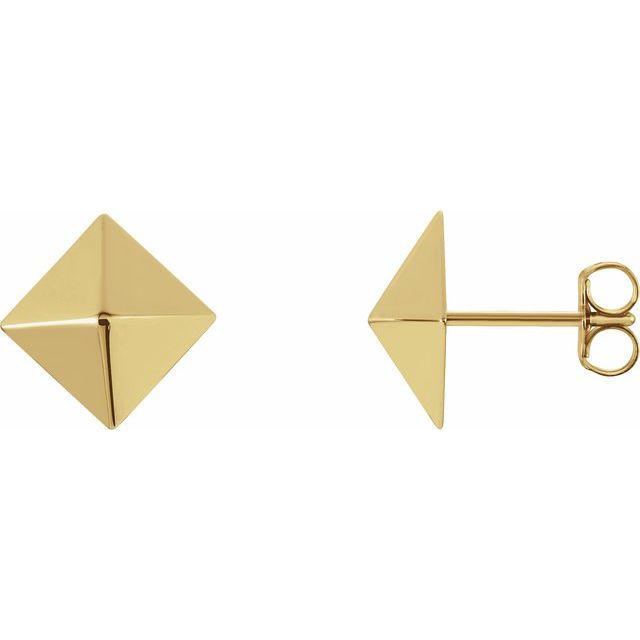 14K Pyramid Stud Earrings