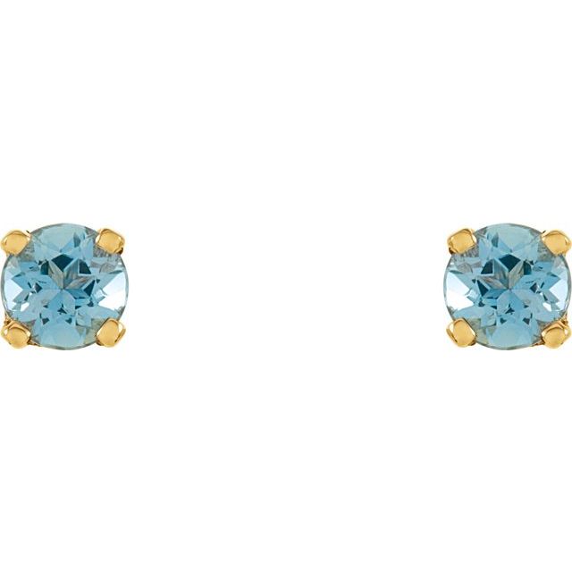 14K Imitation Blue Zircon Youth Earrings
