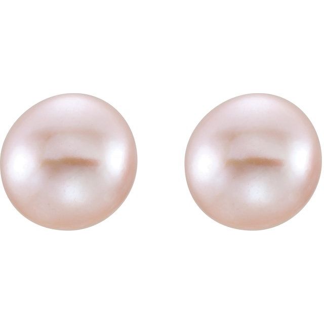 14K 8- Cultured Pink Freshwater Pearl Earrings