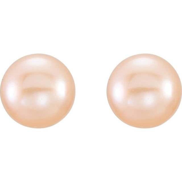 14K 6- Cultured Pink Freshwater Pearl Earrings