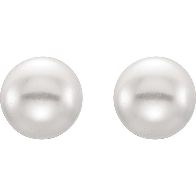 Sterling Silver 7- Cultured Freshwater Button Pearl Earrings