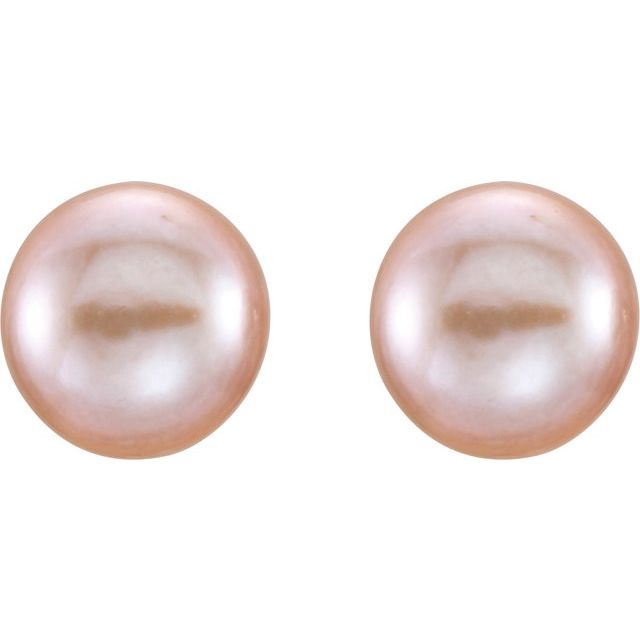 14K 7- Cultured Pink Freshwater Pearl Earrings