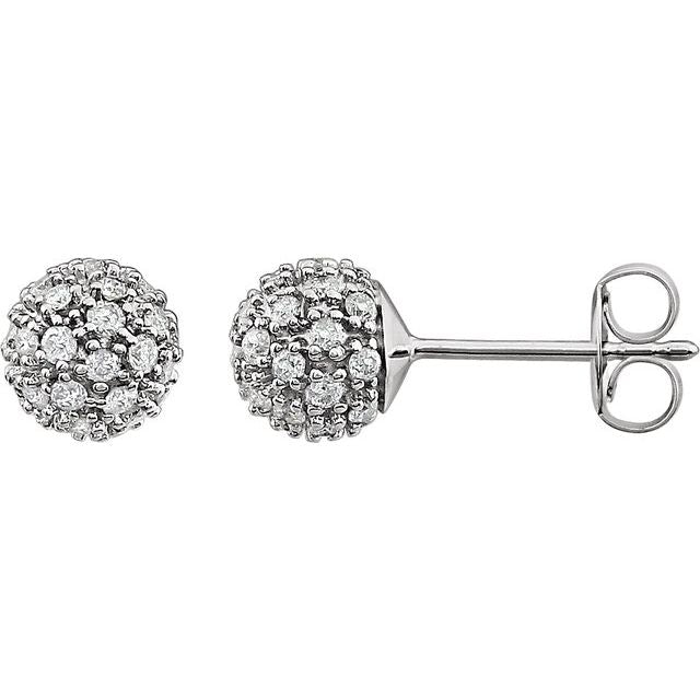 14K 1/2 CTW Natural Diamond Cluster Earrings