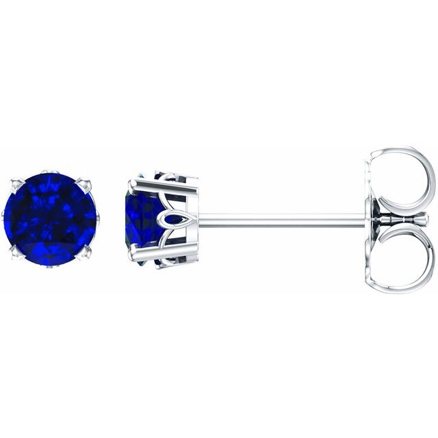 14K Lab-Grown Sapphire 4-Prong Scroll Setting® Stud Earrings