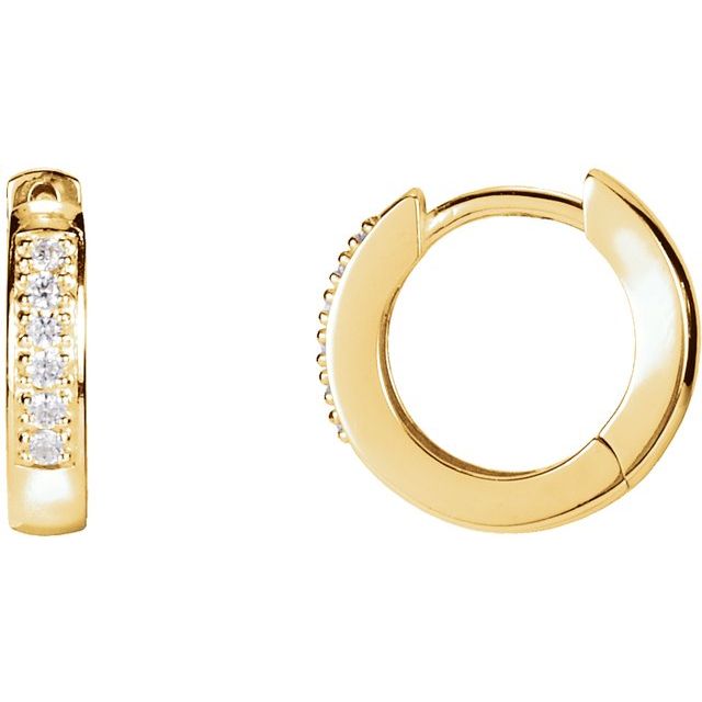 14K .08 CTW Natural Diamond Hoop Earrings