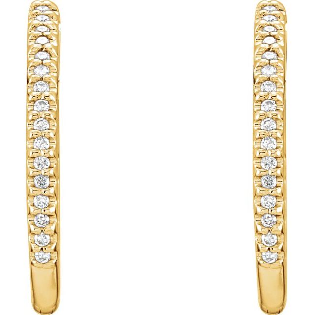 14K 3/4 CTW Natural Diamond Inside-Outside Hoop Earrings