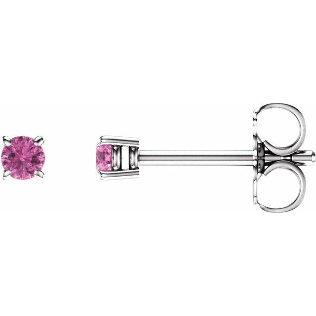 14K Natural Pink Sapphire Stud Earrings