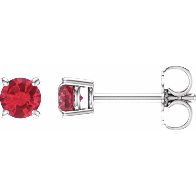 14K Lab-Grown Ruby Stud Earrings