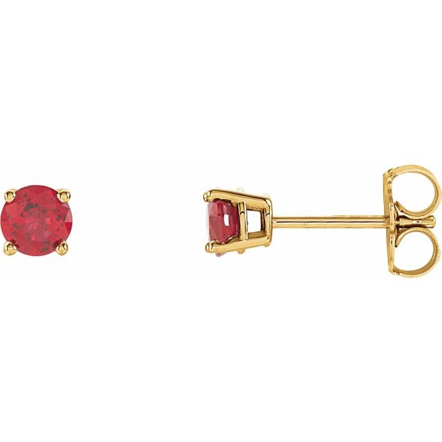14K Lab-Grown Ruby Stud Earrings
