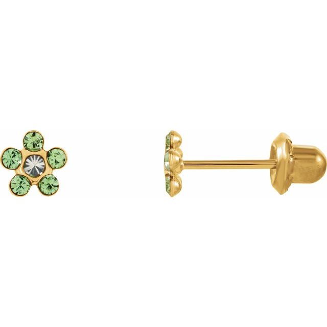 14K Imitation Peridot Inverness® Piercing Earrings