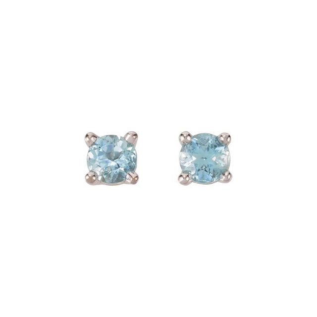 14K Natural Blue Aquamarine Earrings