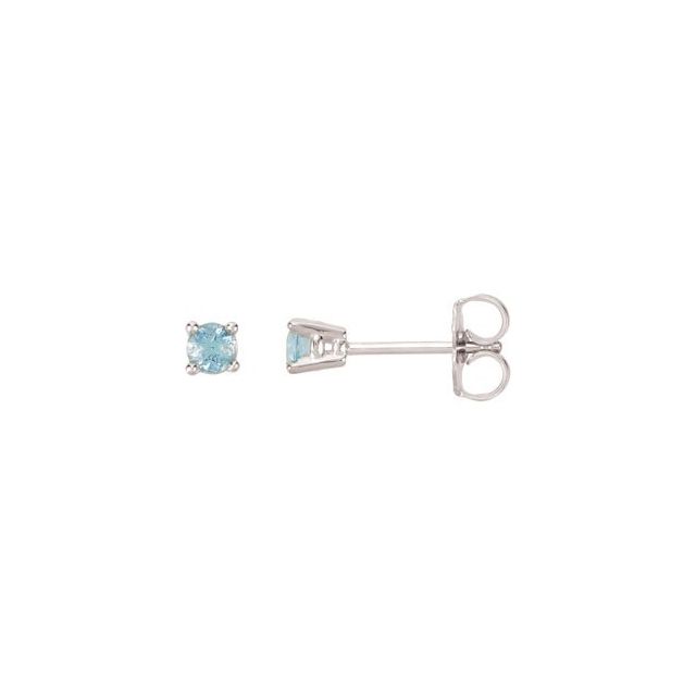 14K Natural Blue Aquamarine Earrings