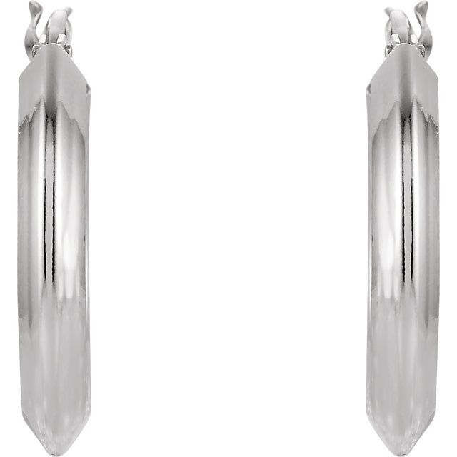 Sterling Silver Knife-Edge Tube Hoop Earrings