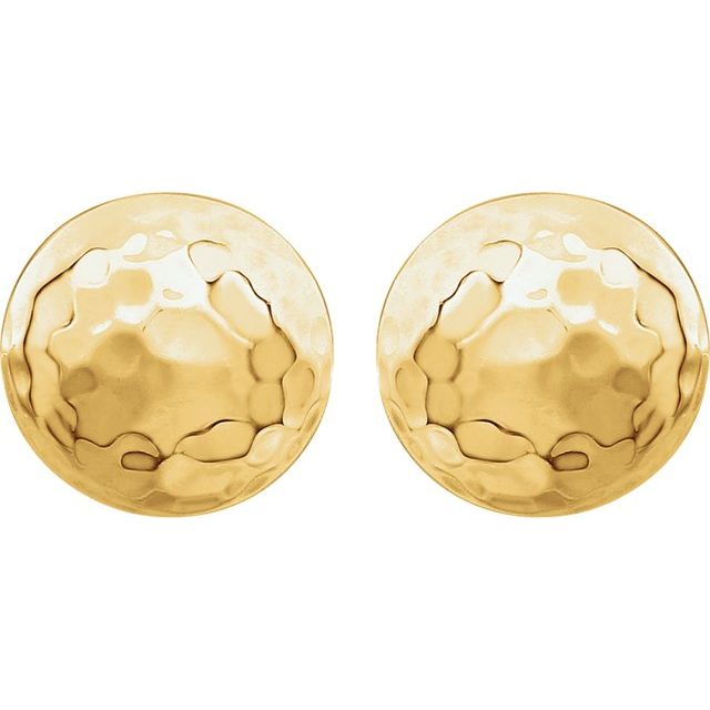 14K Hammered Disk Earrings