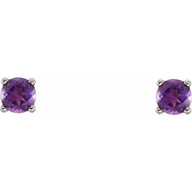 14K Natural Amethyst Youth Earrings