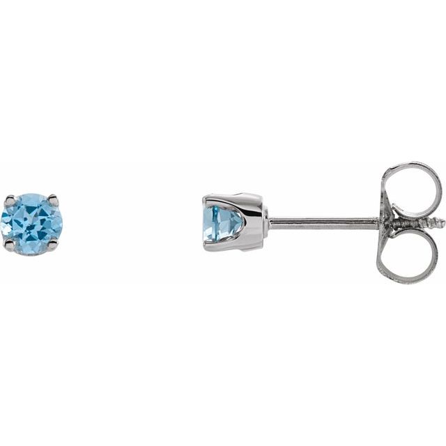 14K Natural Swiss Blue Topaz Youth Earrings