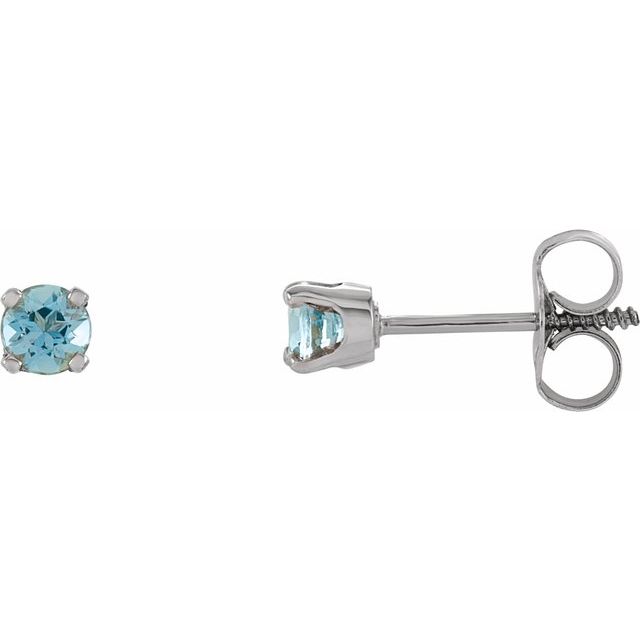 14K Natural Aquamarine Youth Earrings