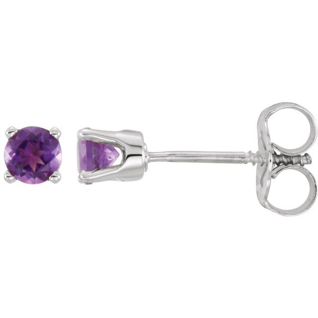 14K Natural Amethyst Youth Earrings
