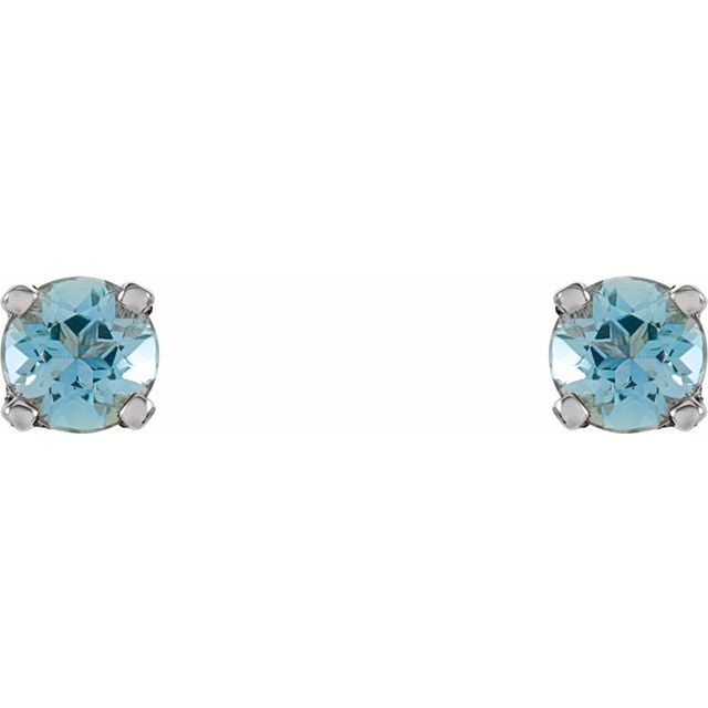 14K Natural Aquamarine Youth Earrings