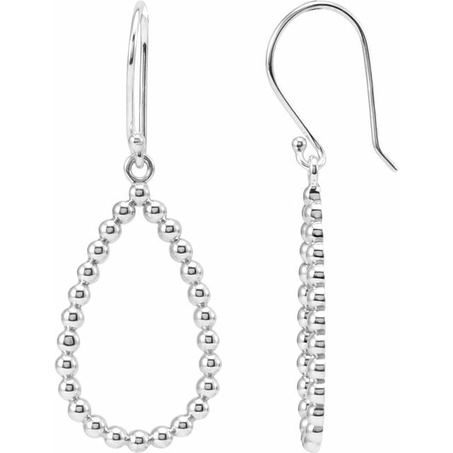 14K Beaded Teardrop Earrings