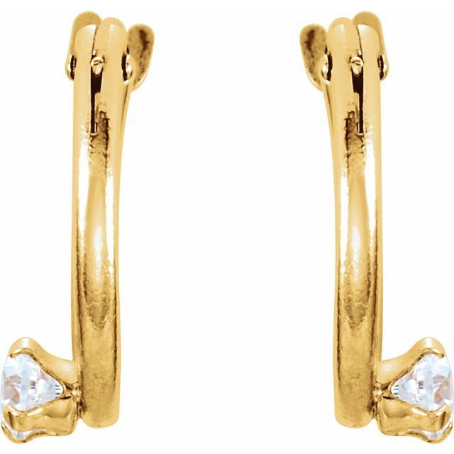 14K Imitation Cubic Zirconia Hoop Earrings