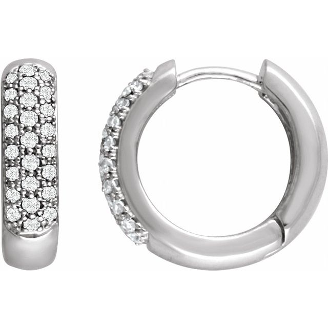 14K 1/3 CTW Natural Diamond Hoop Earrings