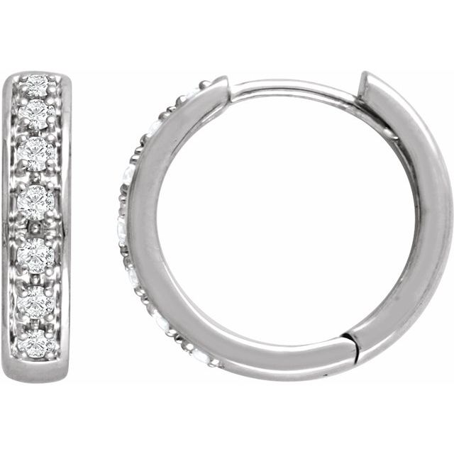 14K 1/3 CTW Natural Diamond Hinged Hoop Earring