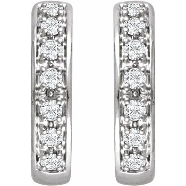 14K 1/3 CTW Natural Diamond Hinged Hoop Earring