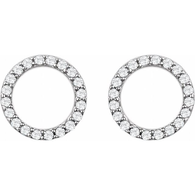 14K 1/5 CTW Natural Diamond Circle Earrings