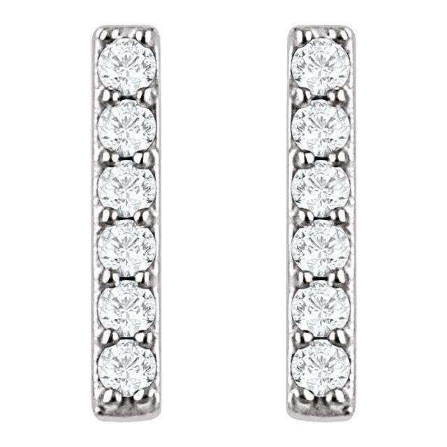 1/10 CTW Natural Diamond Bar Earrings