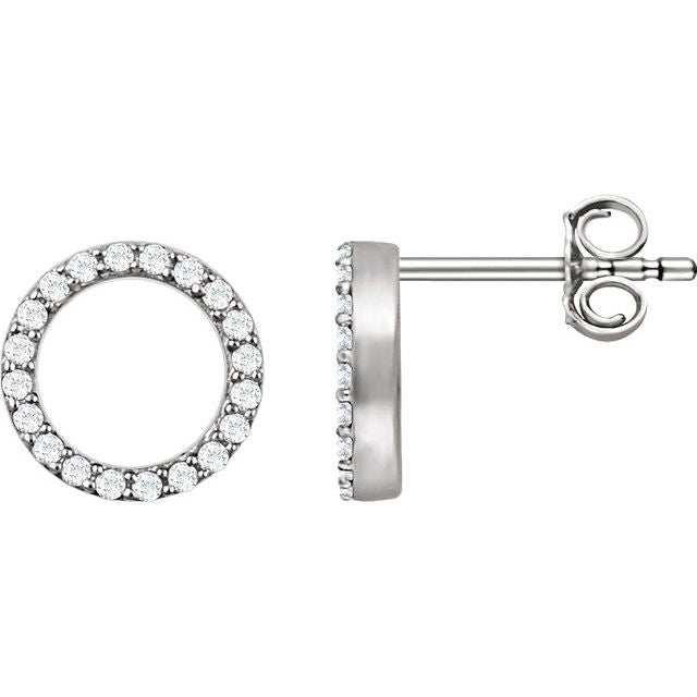 14K 1/5 CTW Natural Diamond Circle Earrings