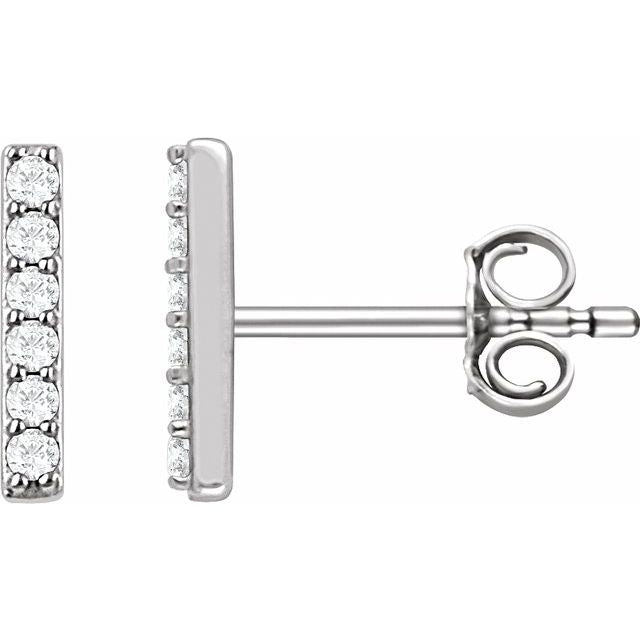 1/10 CTW Natural Diamond Bar Earrings