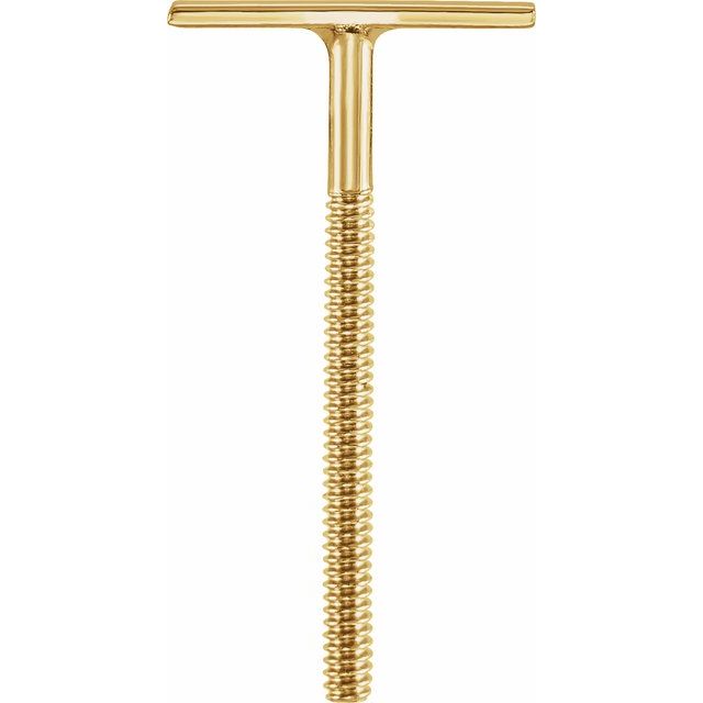 14K T-Bar .032"x.439" Threaded Post