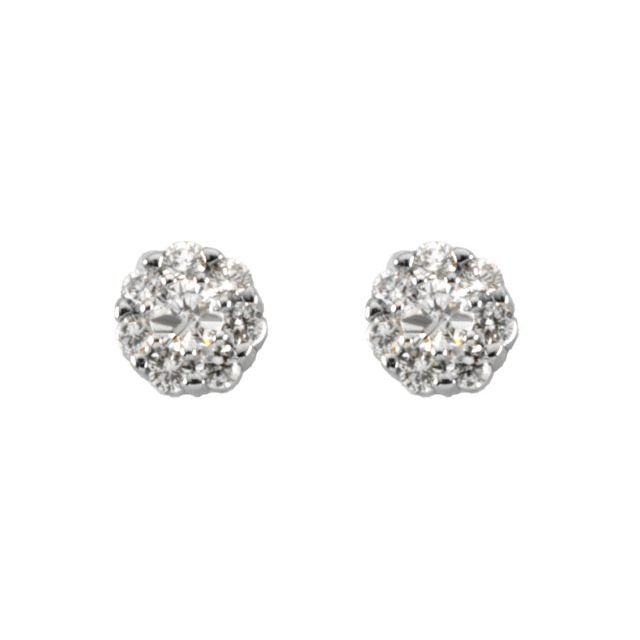 14K 3/8 CTW Natural Diamond Cluster Earrings