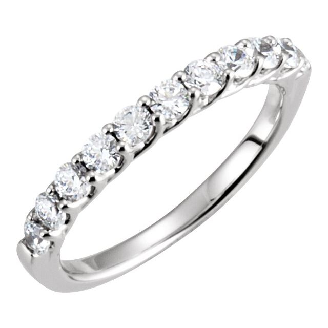 14K White 5/8 CTW Natural Diamond Matching Band