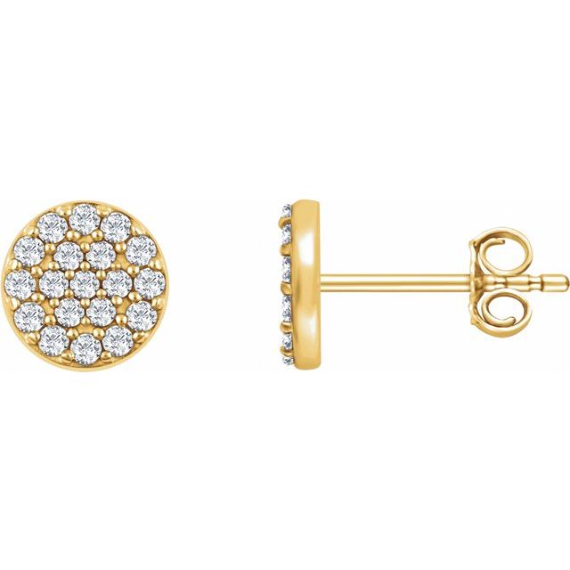14K 1/3 CTW Natural Diamond Cluster Earrings