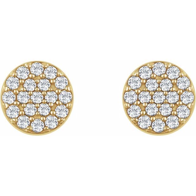 14K 1/3 CTW Natural Diamond Cluster Earrings