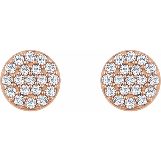 14K 1/3 CTW Natural Diamond Cluster Earrings