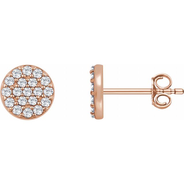 14K 1/3 CTW Natural Diamond Cluster Earrings
