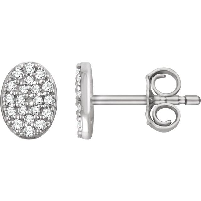 14K 1/6 CTW Natural Diamond Cluster Earrings