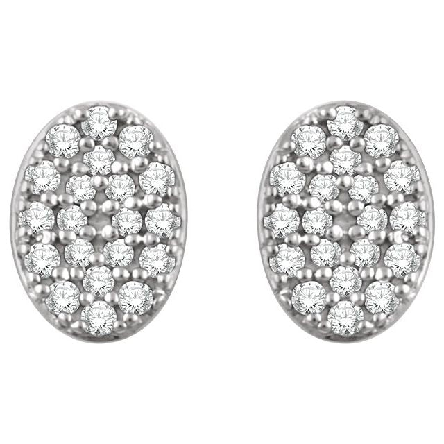 14K 1/6 CTW Natural Diamond Cluster Earrings